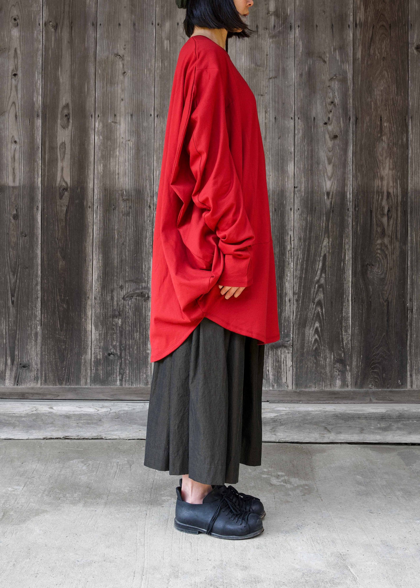 CIRCLE T-SHIRT L/S  SUN RED