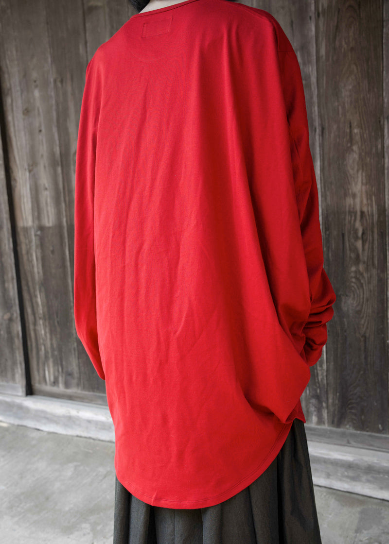 CIRCLE T-SHIRT L/S  SUN RED