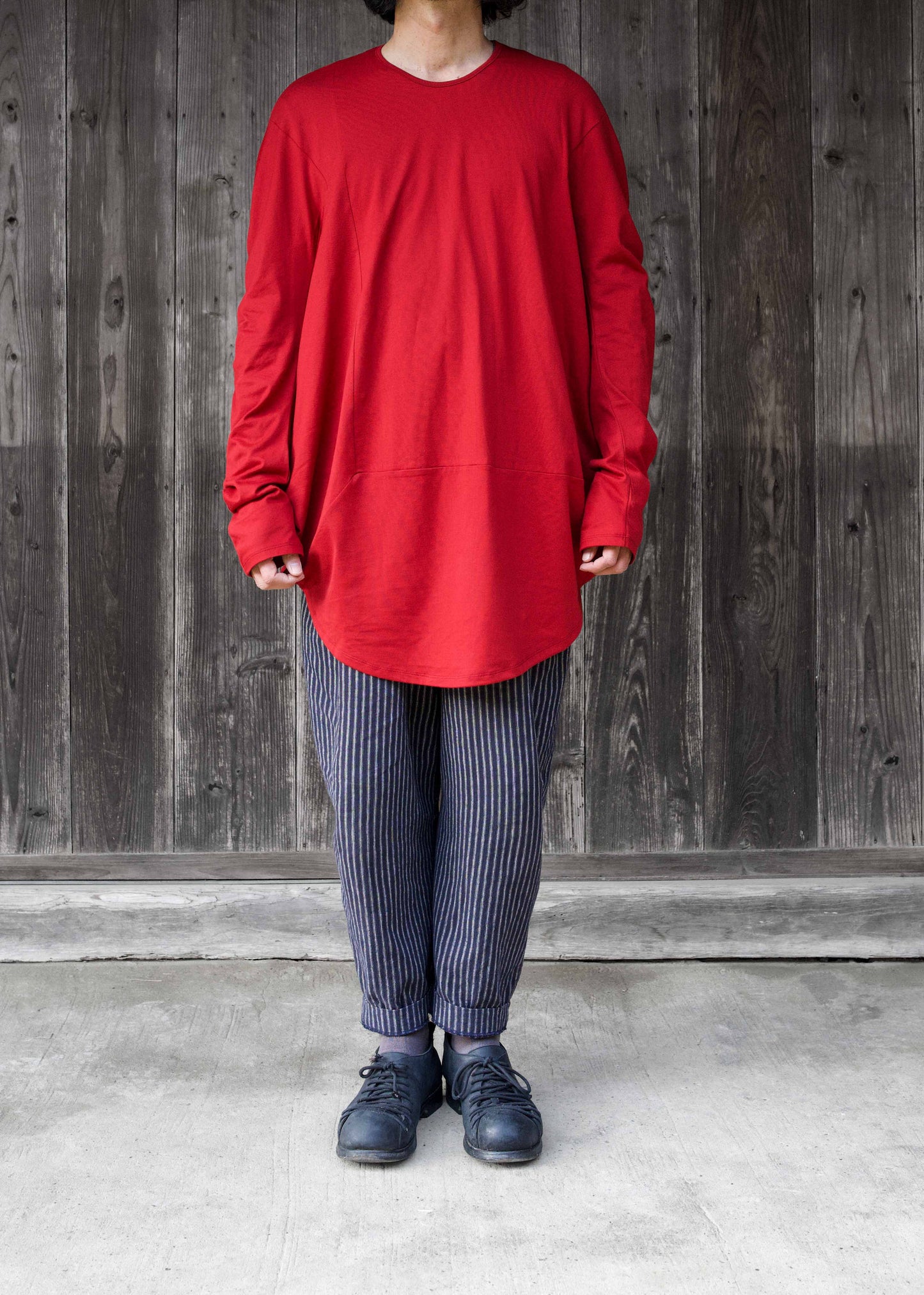 CIRCLE T-SHIRT L/S  SUN RED