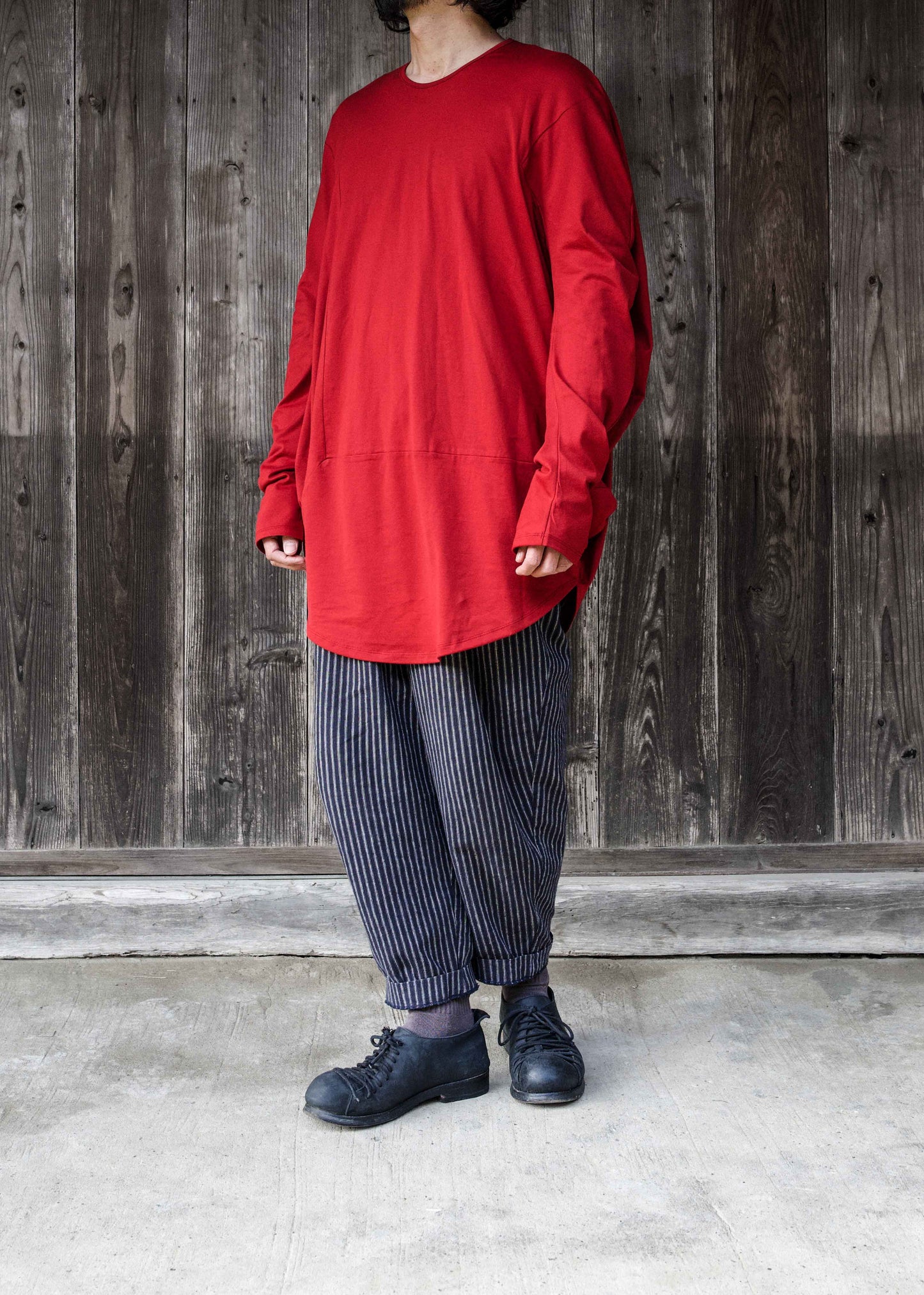 CIRCLE T-SHIRT L/S  SUN RED