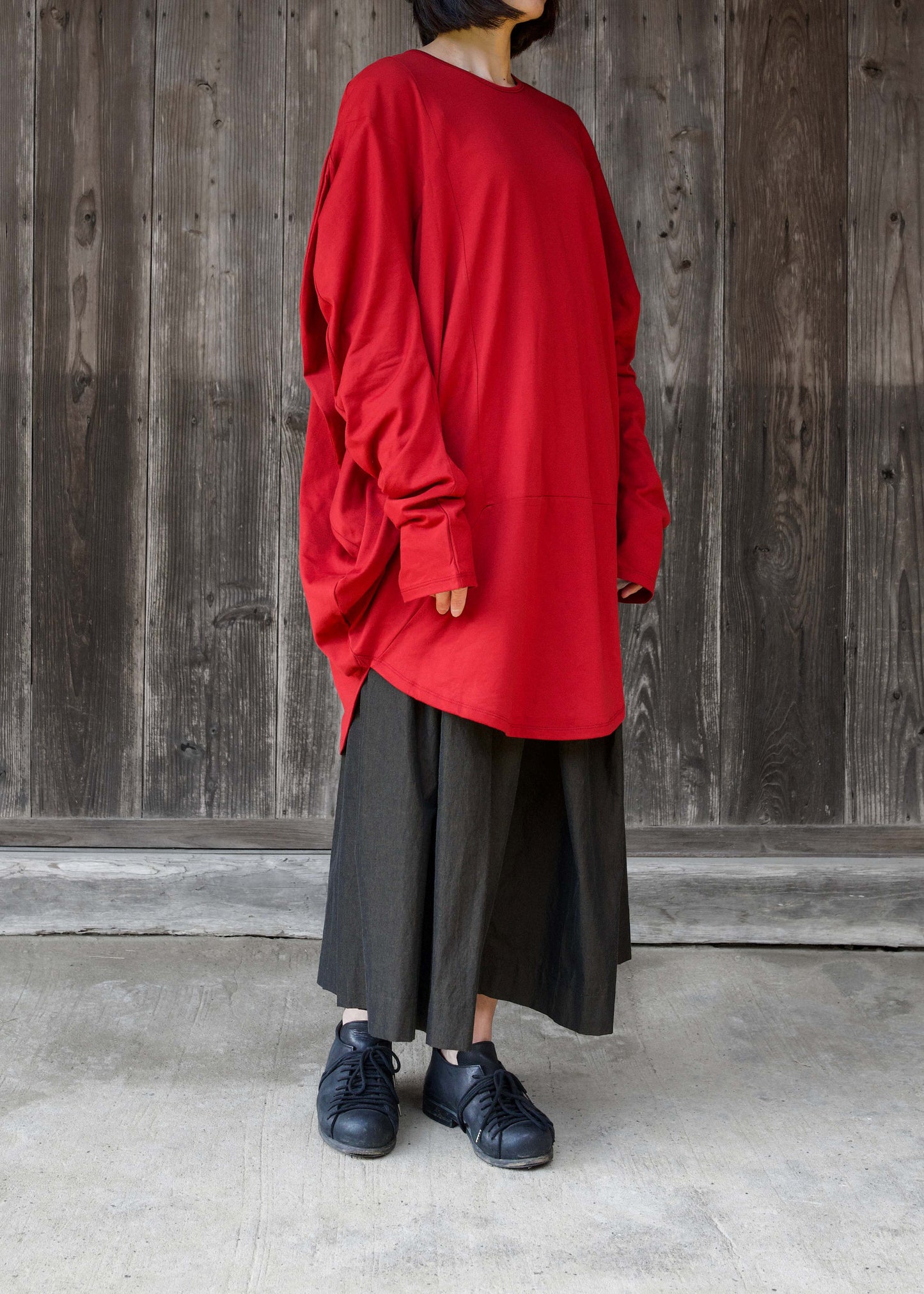 CIRCLE T-SHIRT L/S  SUN RED