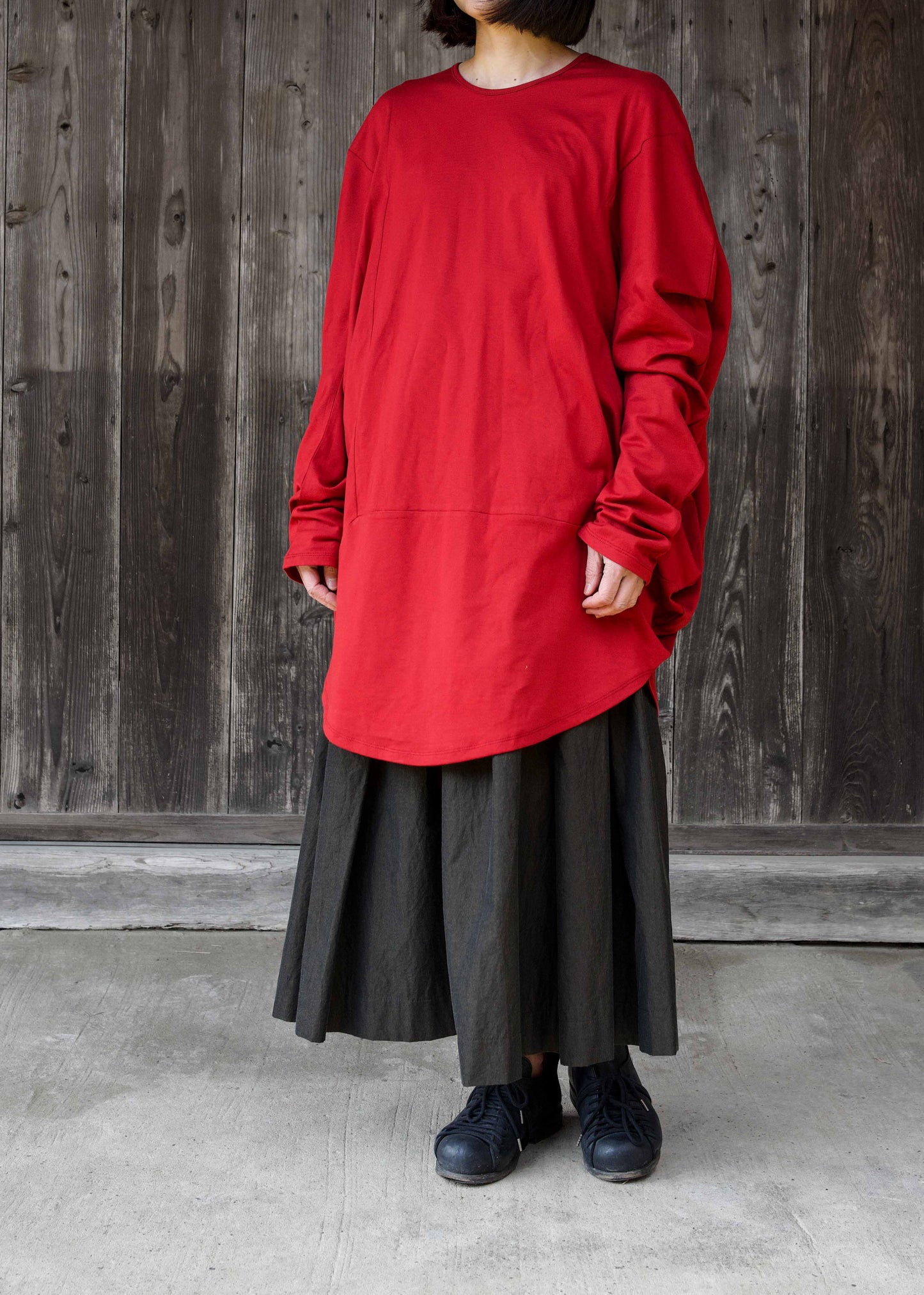 CIRCLE T-SHIRT L/S  SUN RED
