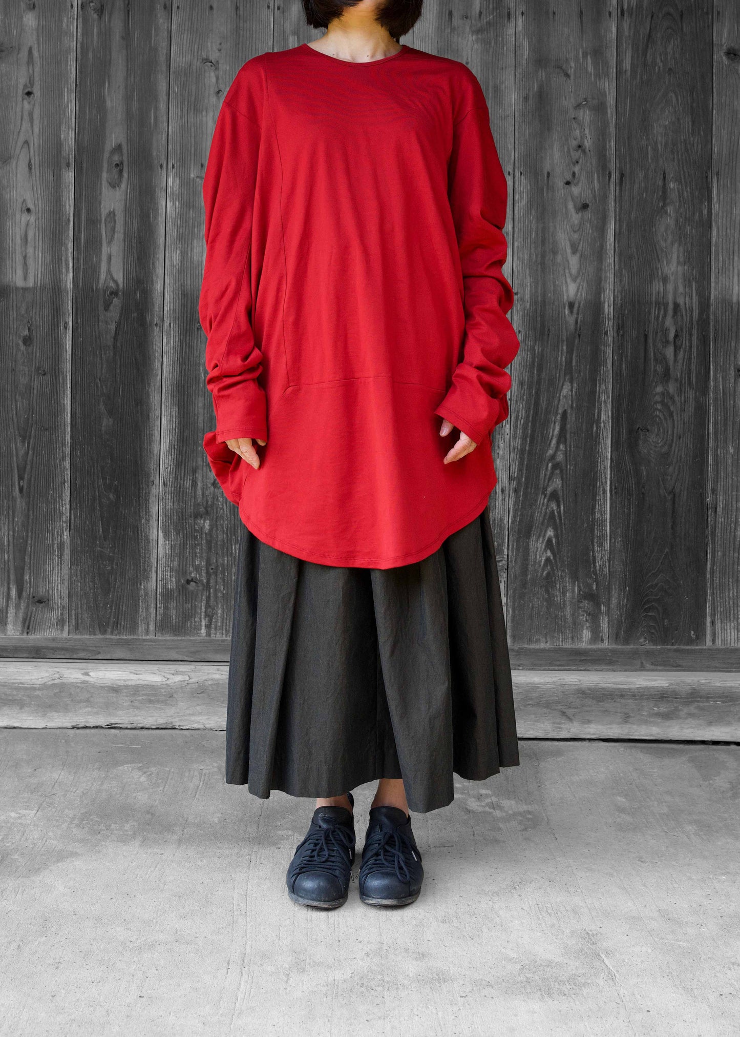CIRCLE T-SHIRT L/S  SUN RED