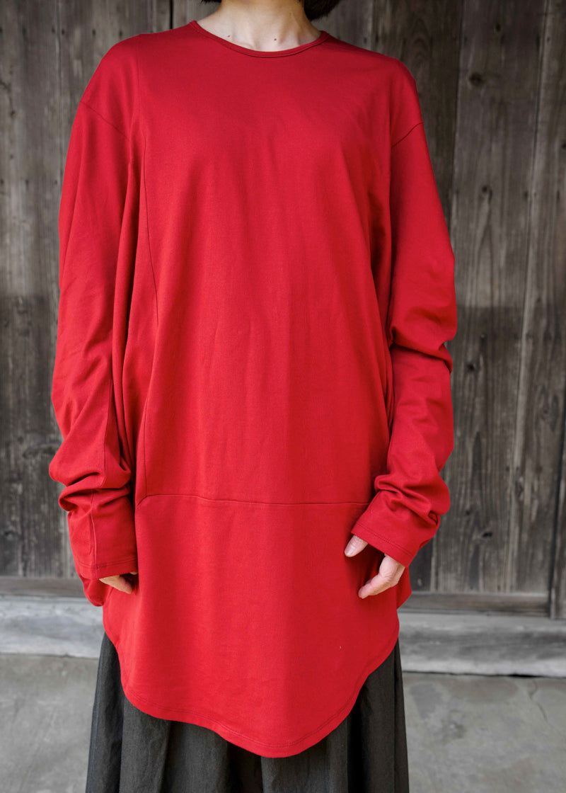 CIRCLE T-SHIRT L/S  SUN RED