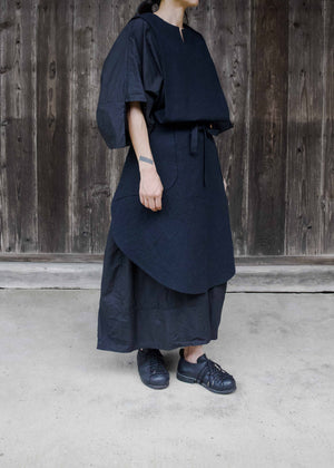 CIRCLE APRON -BLACK-