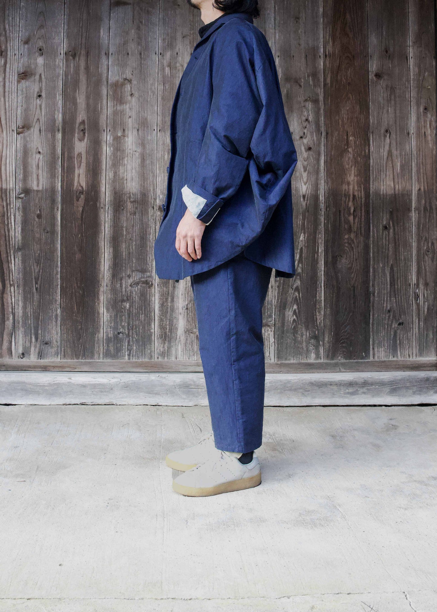 5 BUTTONS CIRCLE JACKET (DARK BLUE)