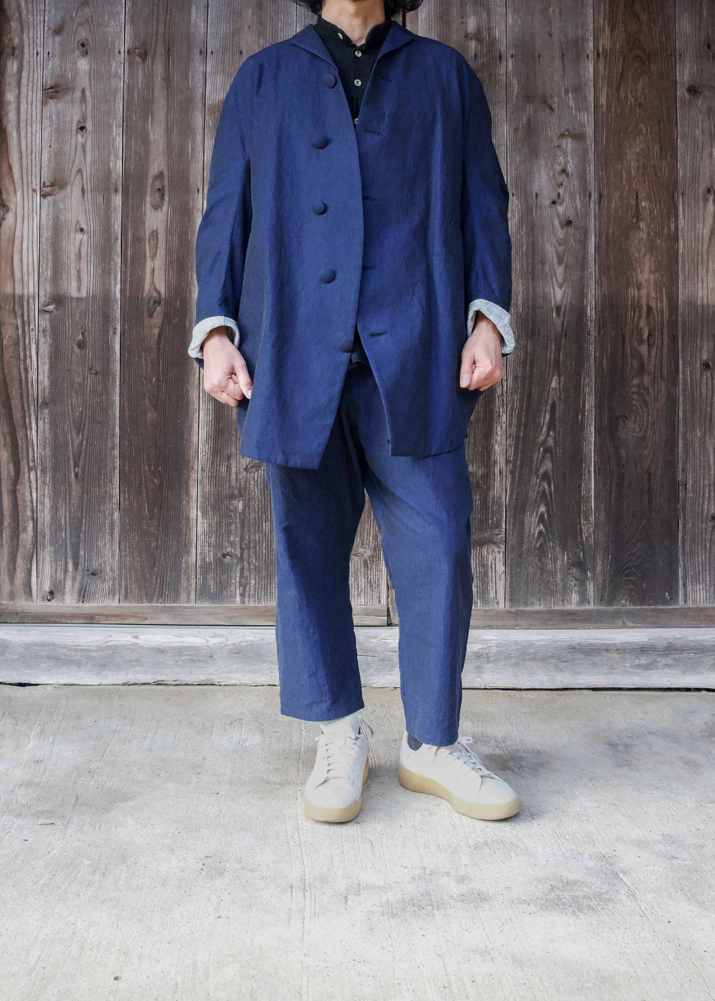 5 BUTTONS CIRCLE JACKET (DARK BLUE)