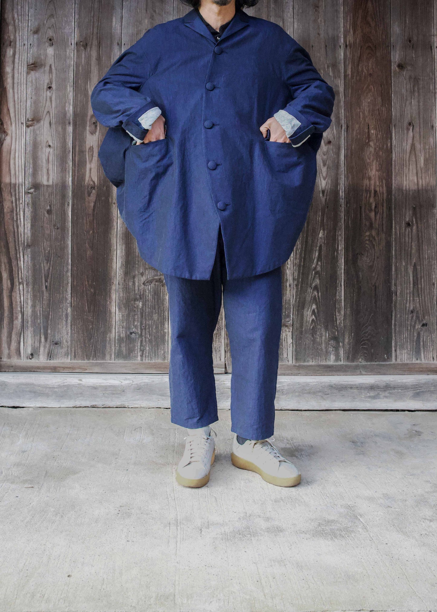 5 BUTTONS CIRCLE JACKET (DARK BLUE)