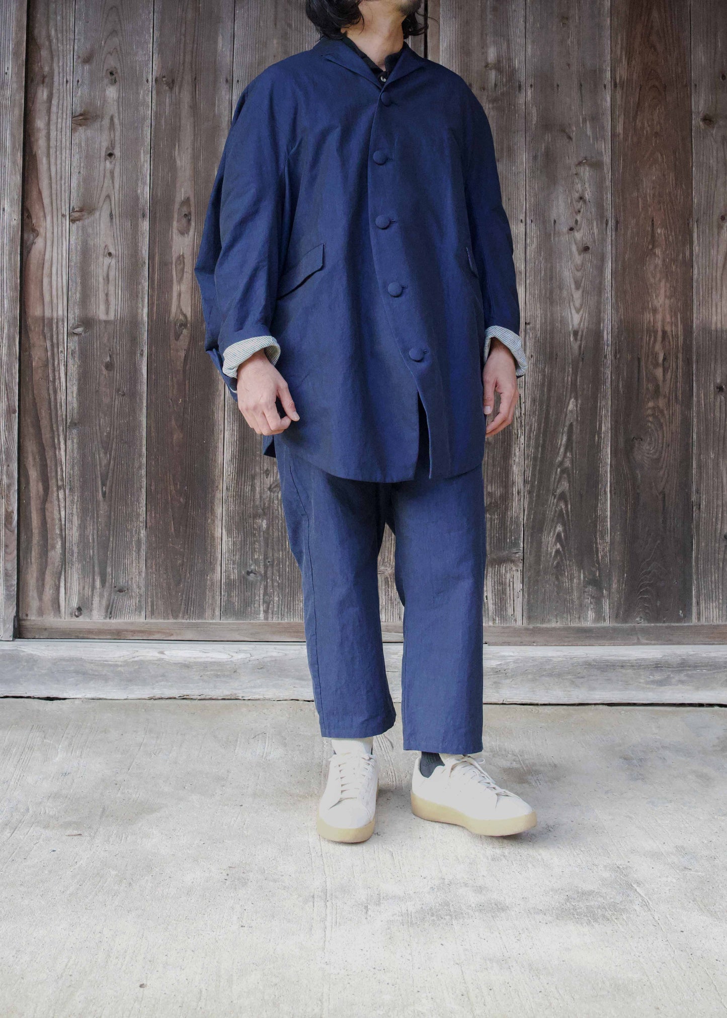 5 BUTTONS CIRCLE JACKET (DARK BLUE)