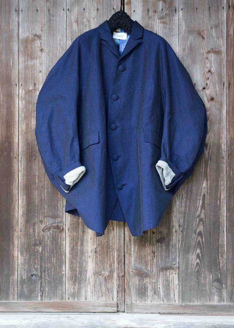 5 BUTTONS CIRCLE JACKET (DARK BLUE)