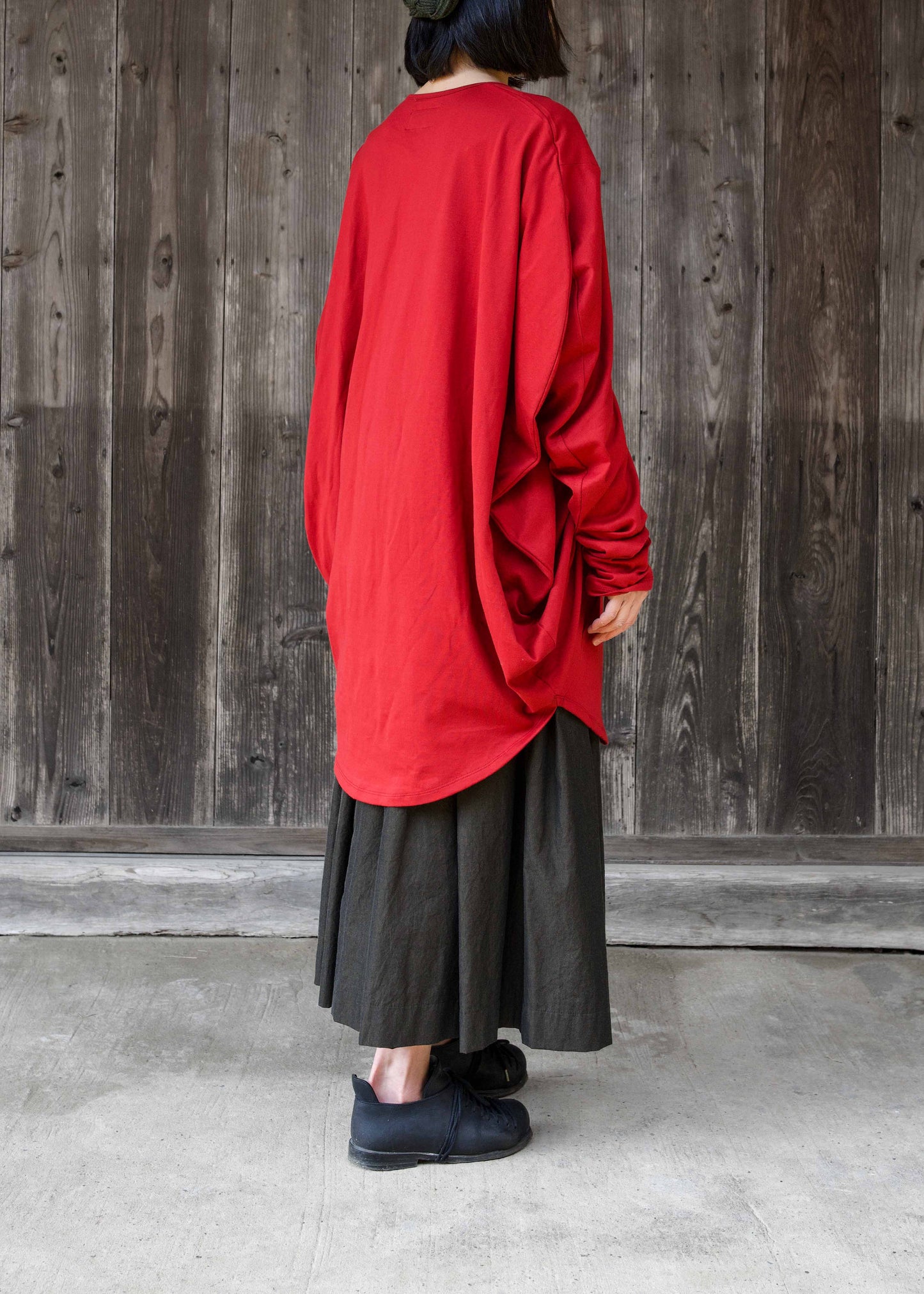 CIRCLE T-SHIRT L/S  SUN RED