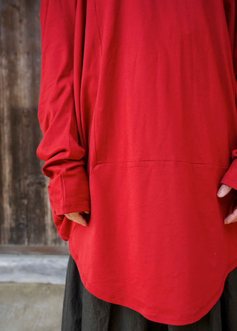 CIRCLE T-SHIRT L/S  SUN RED