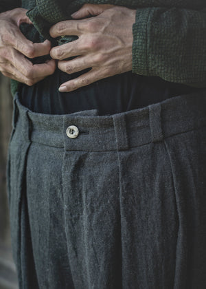HERRINGBONE WASHED PANTS
