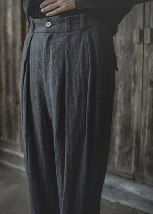 HERRINGBONE WASHED PANTS