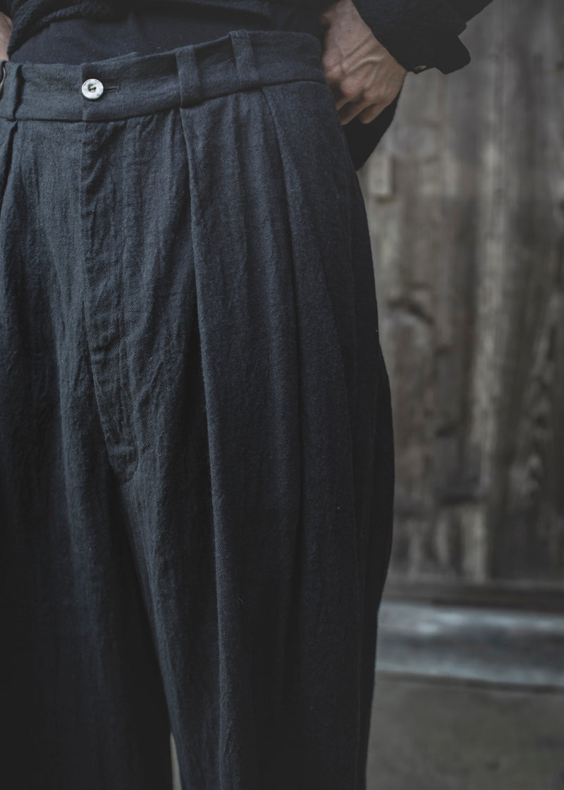 HERRINGBONE WASHED PANTS